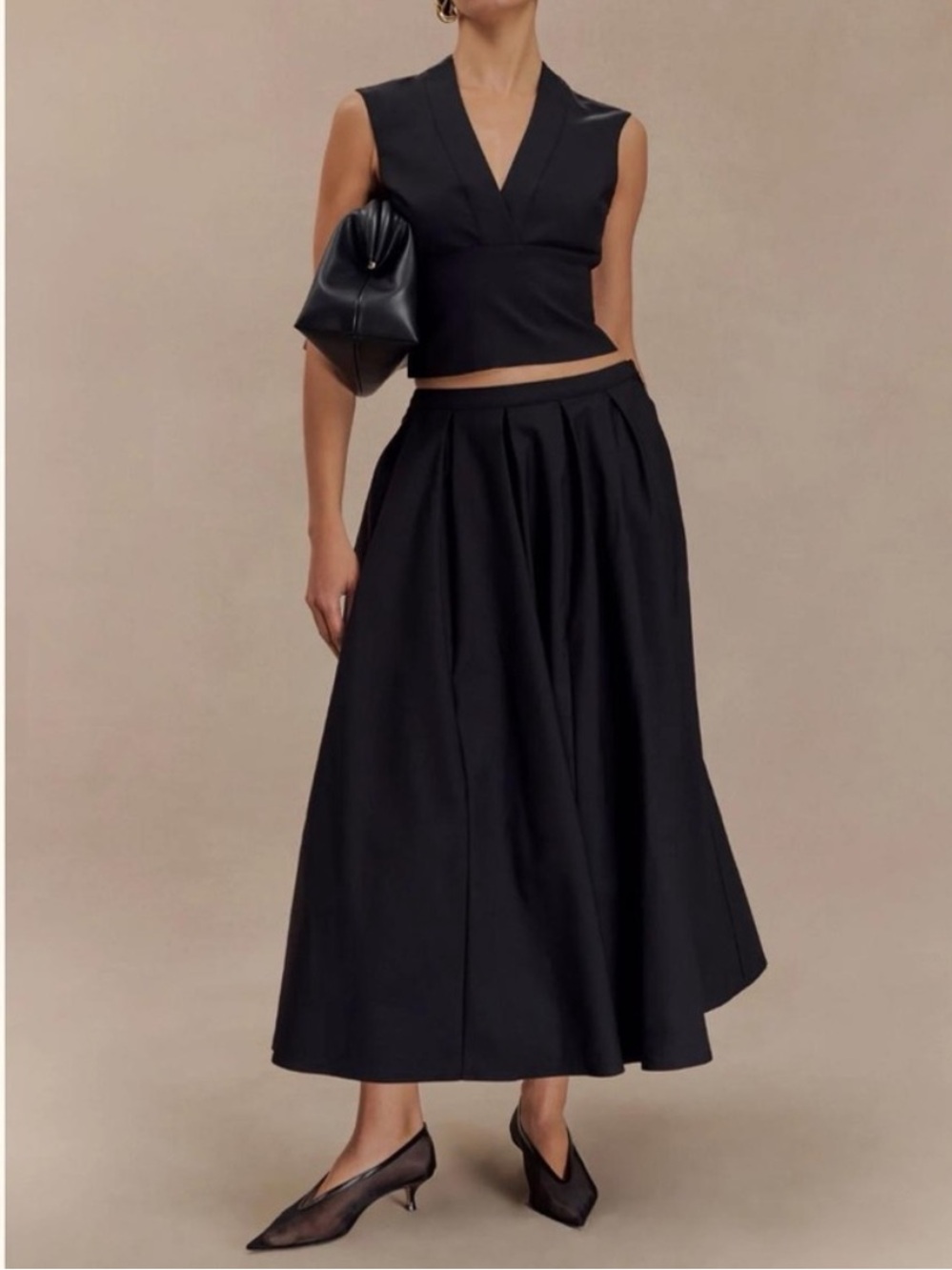 Meshki Black Midi skirt